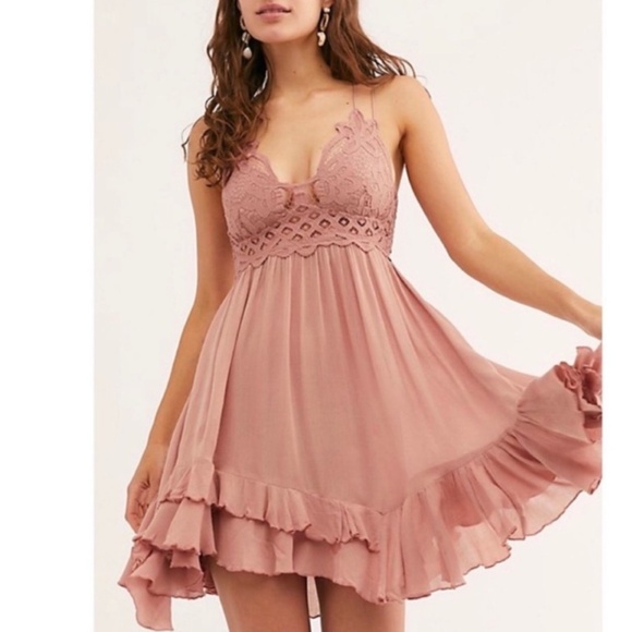 Fp One Free People Adella Rose Slip Dress - Picture 1 of 6